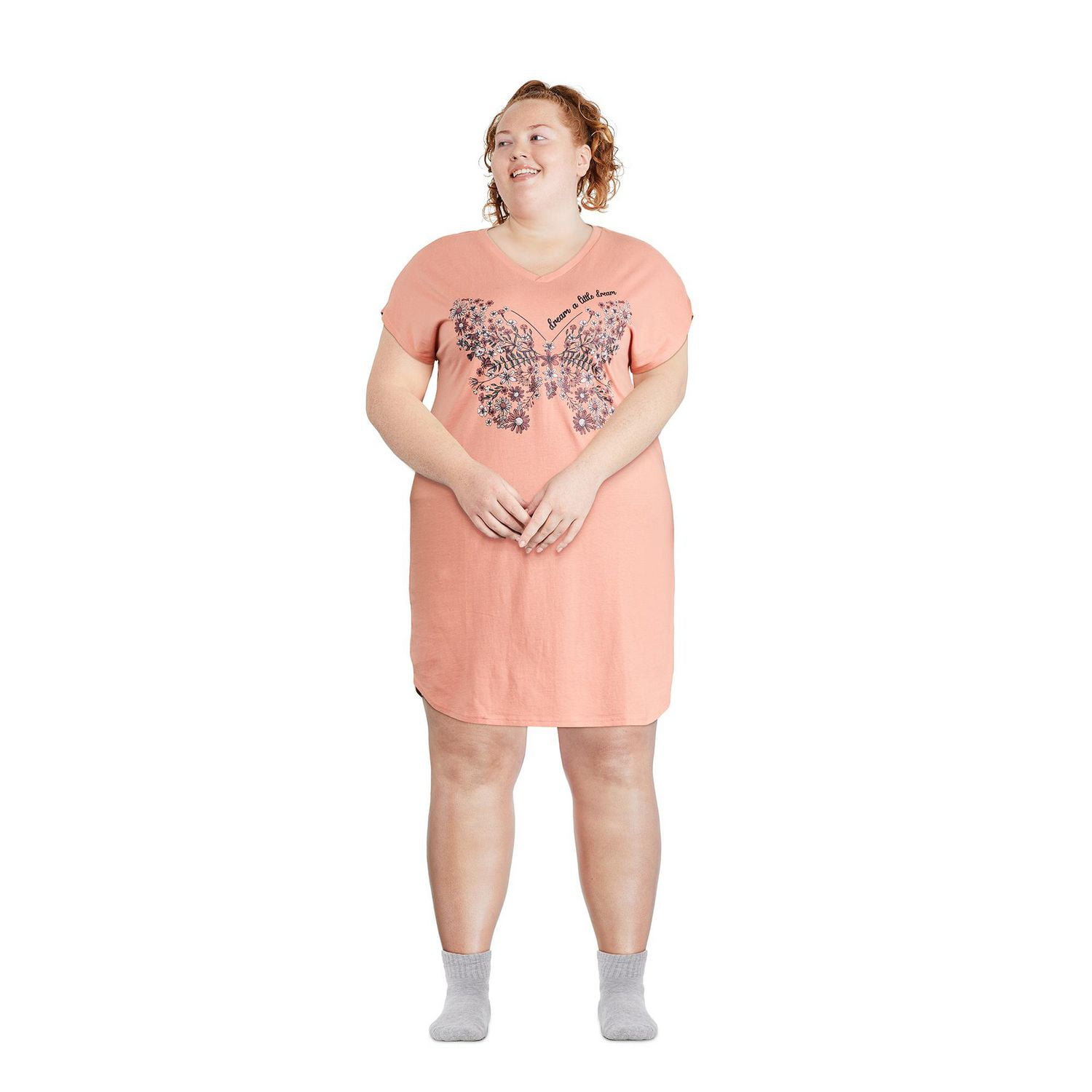 Chemise de nuit avec encolure en V George Plus pour femmes Tailles 1X-4X