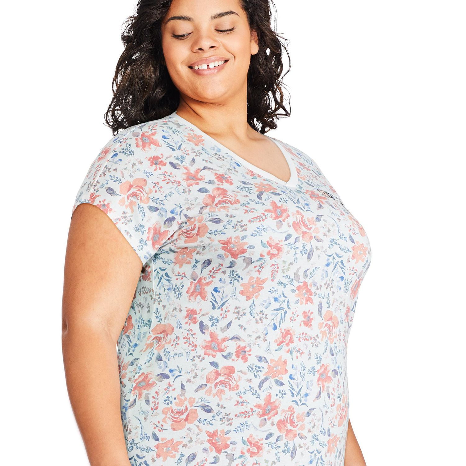 Chemise de nuit avec encolure en V George Plus pour femmes Tailles 1X-4X