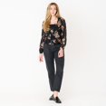 thumbnail image 2 of DV L/S smocked bodice blouse with ruffled hem, 2 of 4