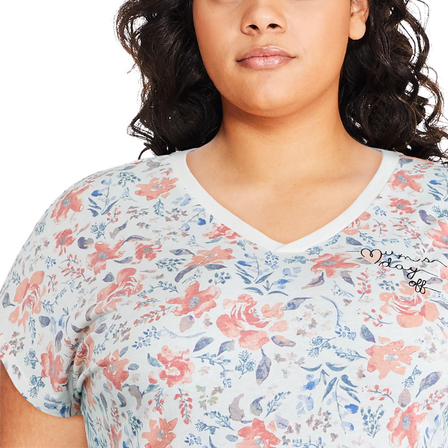 Chemise de nuit avec encolure en V George Plus pour femmes Tailles 1X-4X