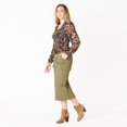 thumbnail image 4 of DV L/S smocked bodice blouse with ruffled hem, 4 of 6