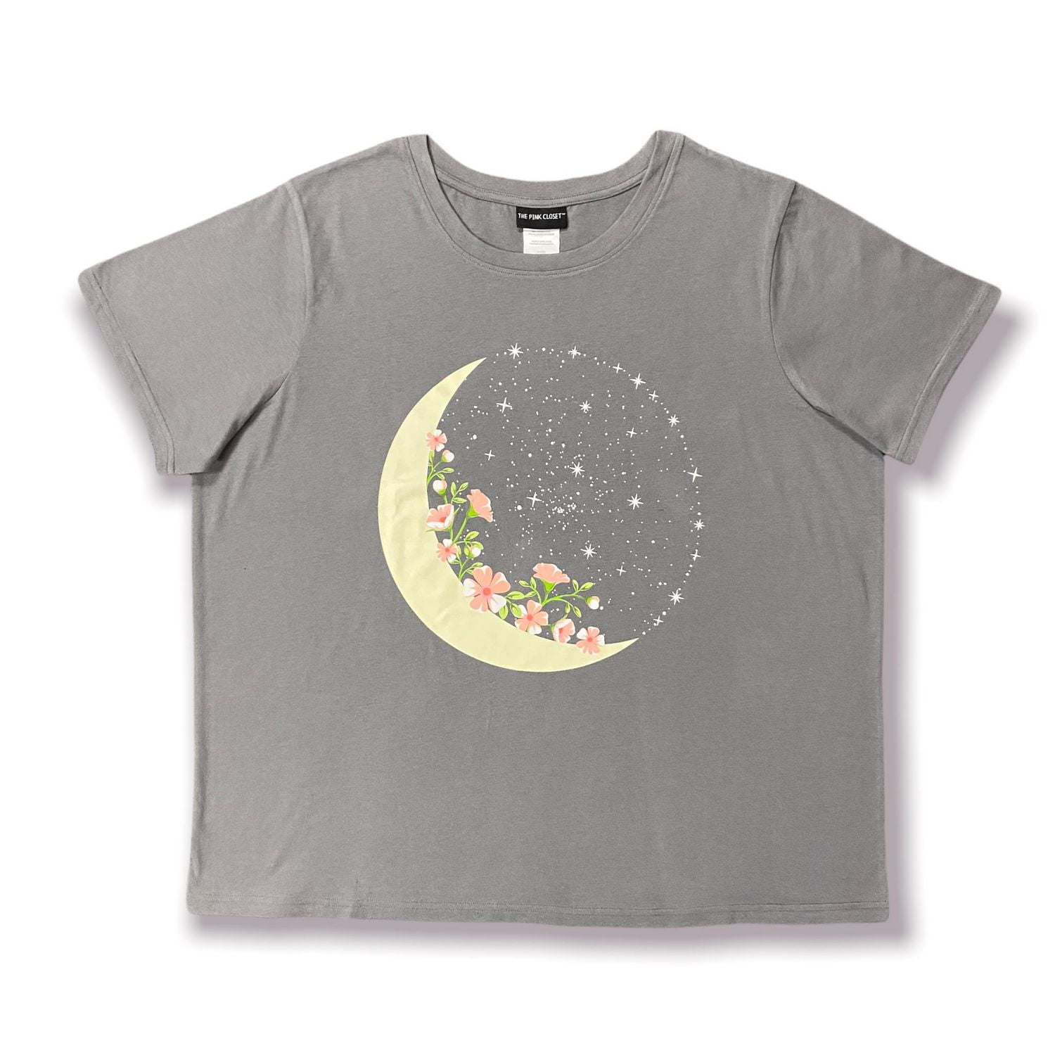 Moon Ladie`s plus size short sleeve straight hem T-shirt