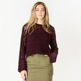 thumbnail image 1 of DV L/S Pointelle sweater with scalloped hem, 1 of 6