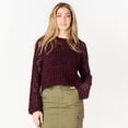 thumbnail image 1 of DV L/S Pointelle sweater with scalloped hem, 1 of 6