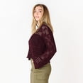 thumbnail image 3 of DV L/S Pointelle sweater with scalloped hem, 3 of 6