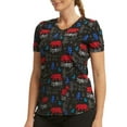 thumbnail image 2 of Scrubstar Women's "Fall Friends" V-Neck Scrub Top, 2 of 5