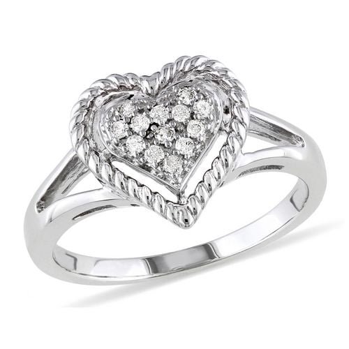 Miadora 0.10 Carat Total Weight Diamond Heart Ring in Sterling Silver