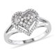 Miadora 0.10 Carat Total Weight Diamond Heart Ring in Sterling Silver - image 1 of 1