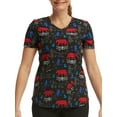 thumbnail image 1 of Scrubstar Women's "Fall Friends" V-Neck Scrub Top, 1 of 5