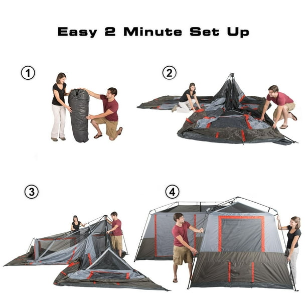 Tente de camping en dôme 3 saisons et 4 personnes facile à installer  Coleman Skydome avec double toit, port électronique et sac de transport