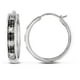 Boucles d'oreilles anneaux Miadora avec 0.30 Carat de diamant noir et blanc en argent sterling – image 1 sur 1