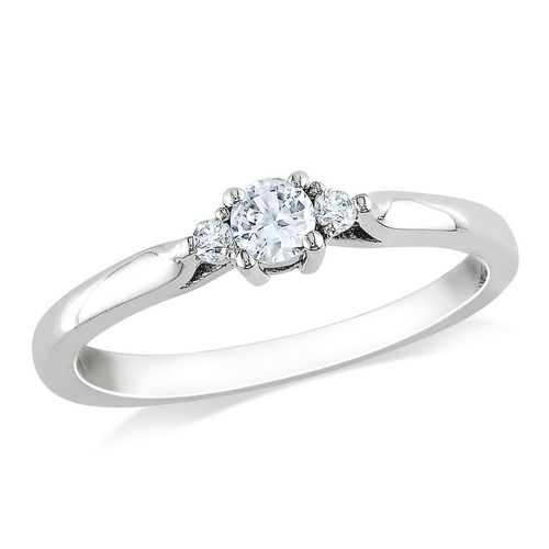 Miabella 0.25 Carat Total Weight Created White Sapphire and Diamond ...