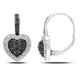 Boucles d'oreilles en cœur Miadora avec 0.25 Carat de diamant noir en argent sterling – image 1 sur 1