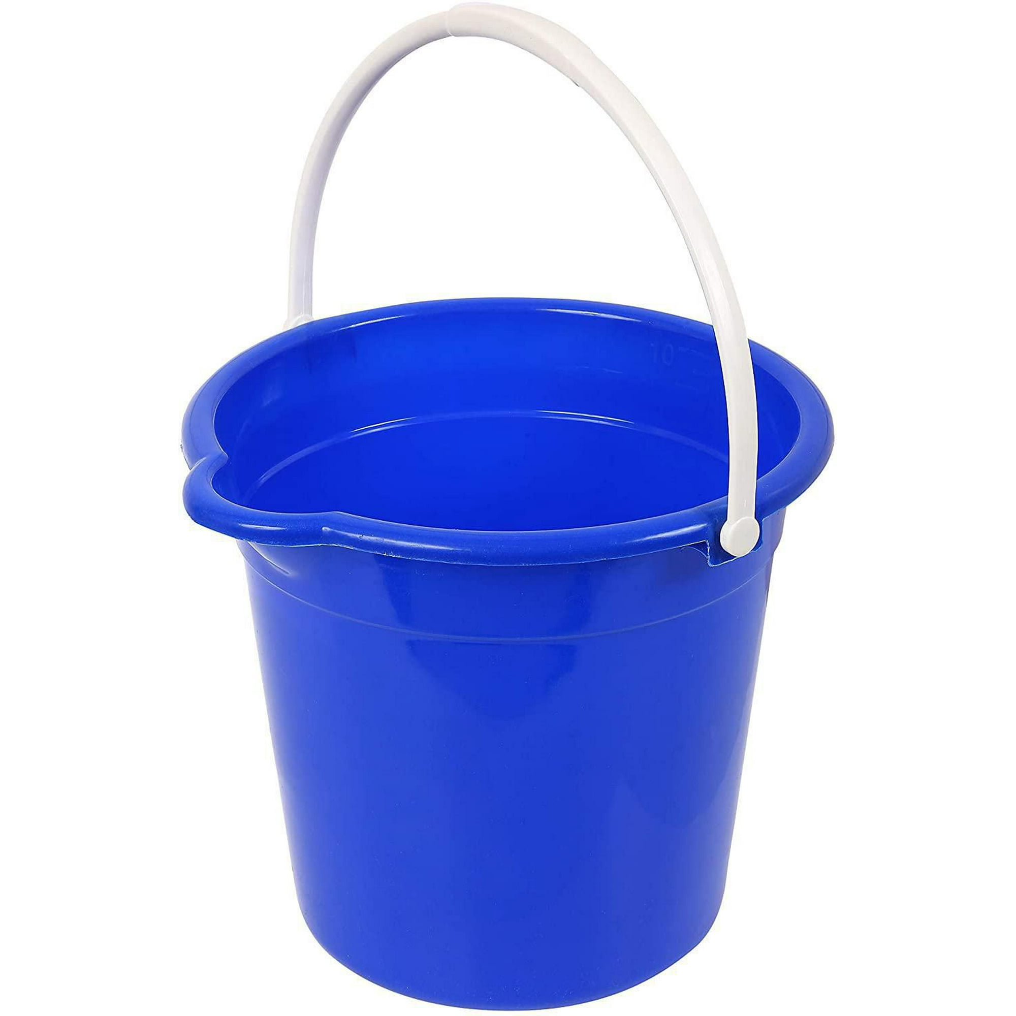 SAMMART 10L Collapsible Fishing Bucket with Locking Lid - Foldable Round  Tub - Portable Plastic Water Pail - Space Saving Outdoor Waterpot (Blue  (Set
