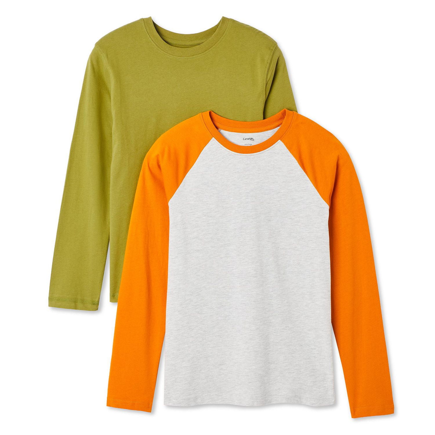 George Boys' Long Sleeve Tee 2-Pack, Sizes XS-XL