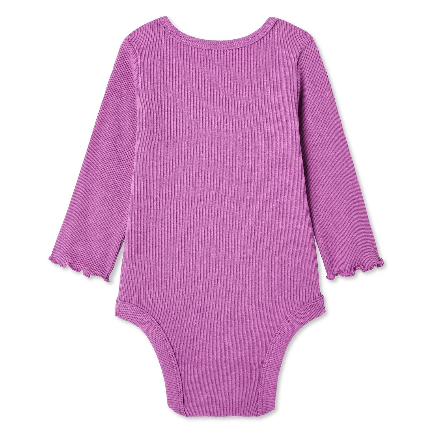 George Baby Girls' Long Sleeve Rib Bodysuit, Sizes 0-24 months
