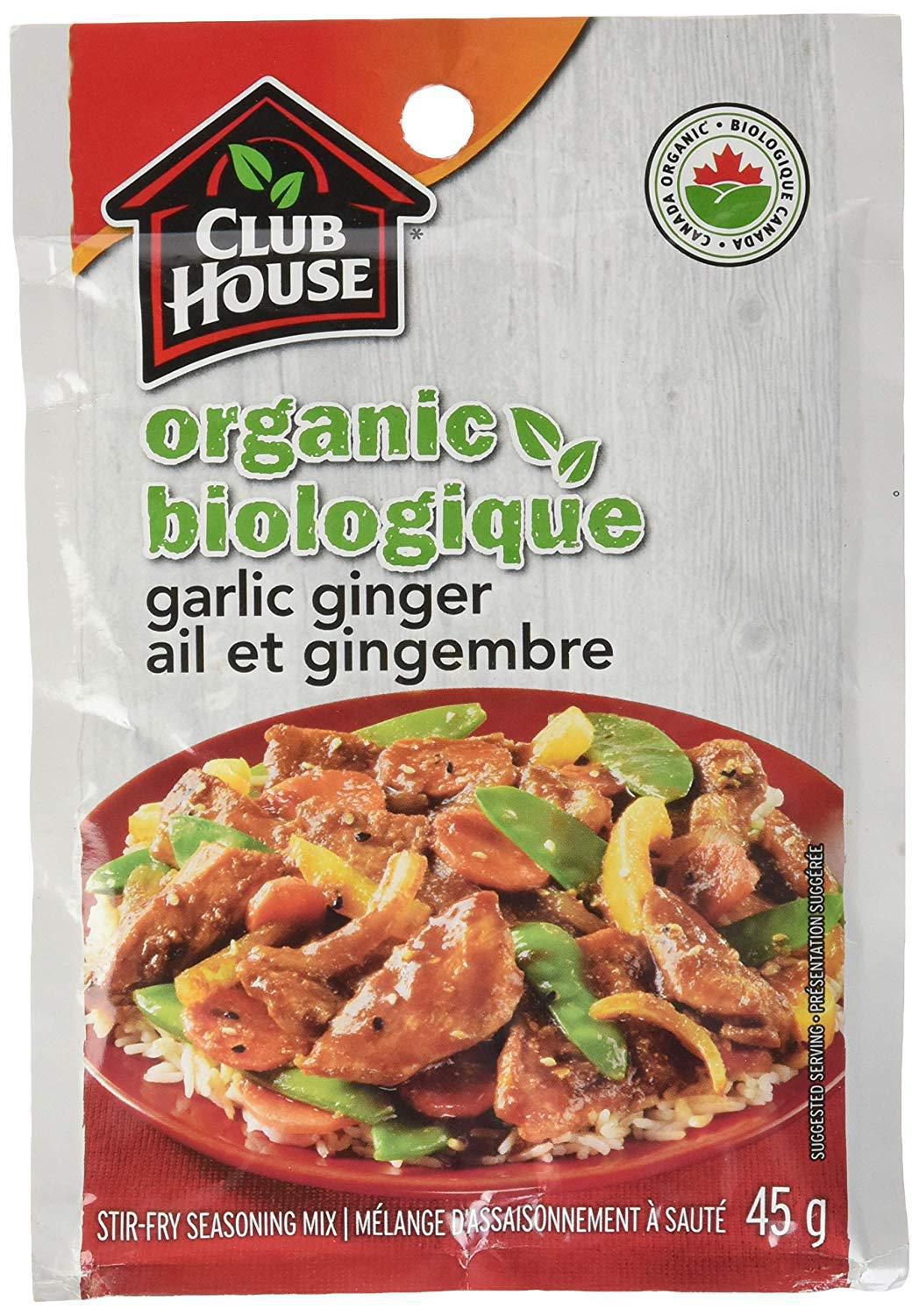 Club House, Organic StirFry Seasoning Mix, Garlic Ginger, 45g