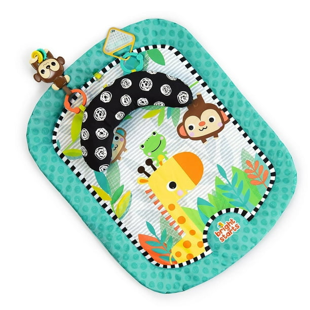 Bright Starts - Giggle Safari™ Tapis d'accessoires - Tapis de bébé et oreiller pour le ventre