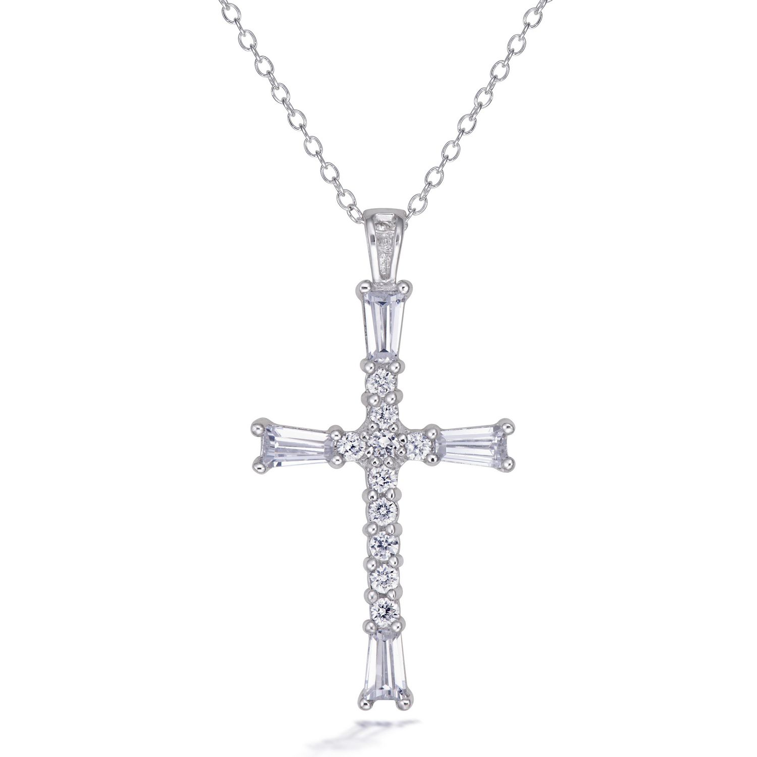 Quintessential Sterling Silver CZ Cross Necklace - Walmart.ca