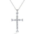 thumbnail image 1 of Quintessential Sterling Silver CZ Cross Necklace, 1 of 4