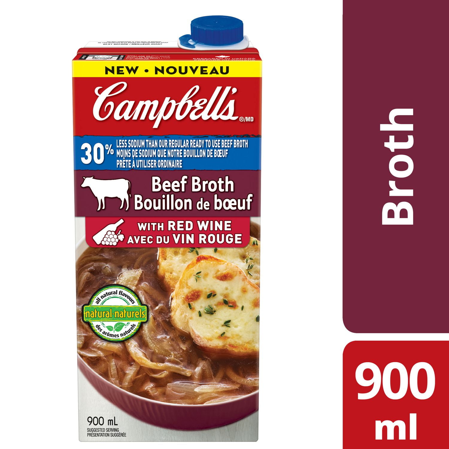Campbell’s® NEW 30 Less Sodium Beef Broth with Red Wine Walmart Canada