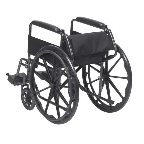 Drive Medical Black 18-inch Silver Sport 1 Wheelchair with Full