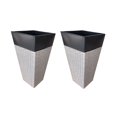 thumbnail image 1 of Grapevine Light Grey and Black Zinc and Wicker Planters, 1 of 4