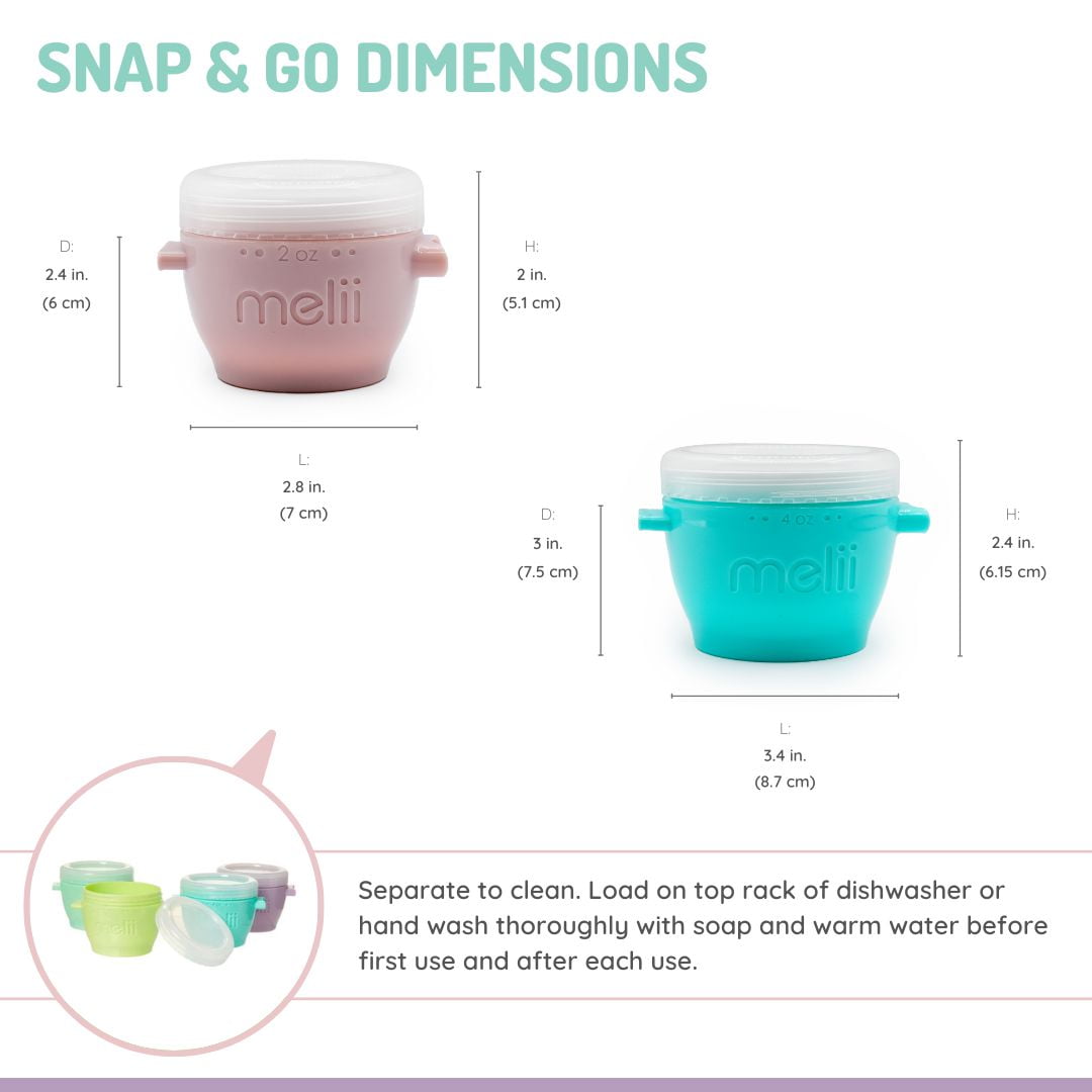 melii Snap & Go Pods - 6 x 2oz + 4 x 4oz - 10 piece set