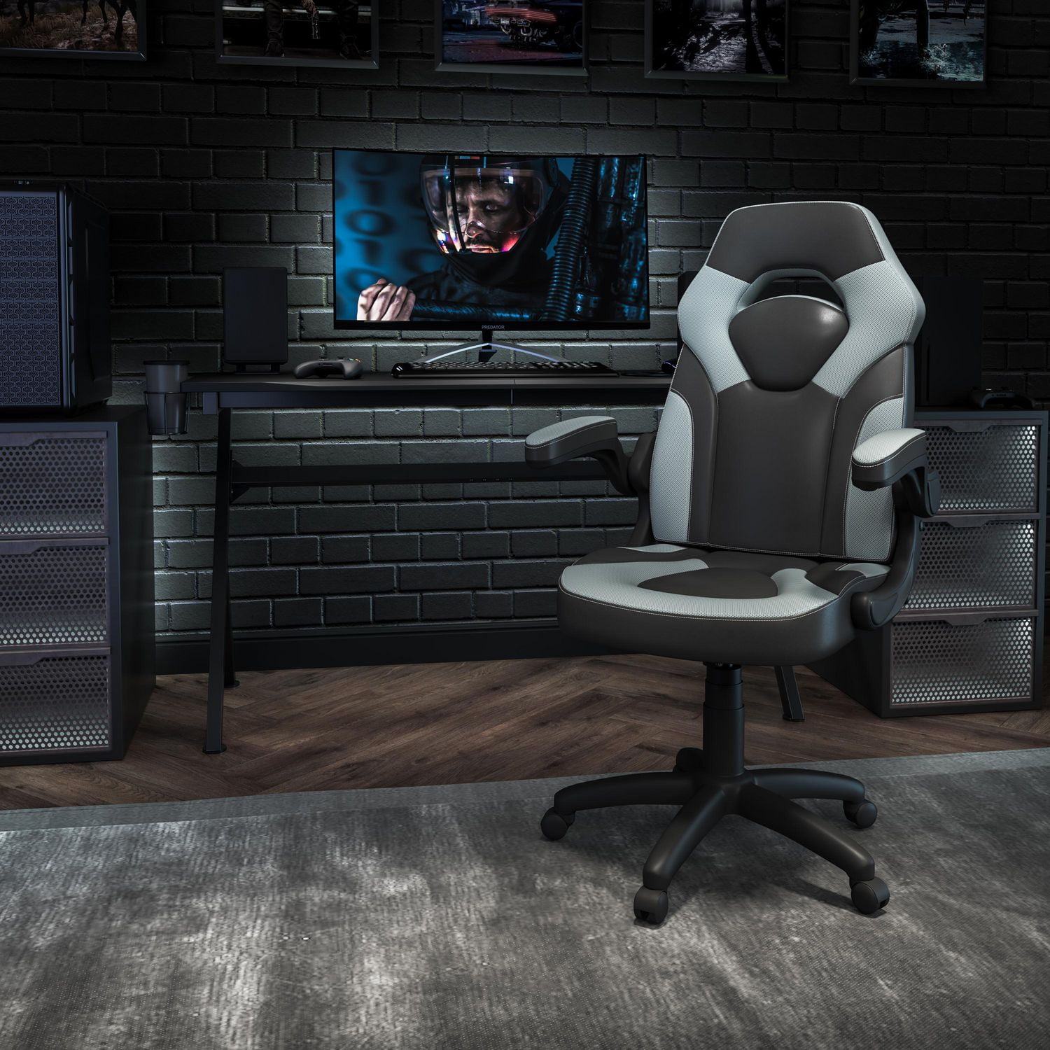 High Back Racing Style Ergonomic Gaming Chair with Flip Up Arms