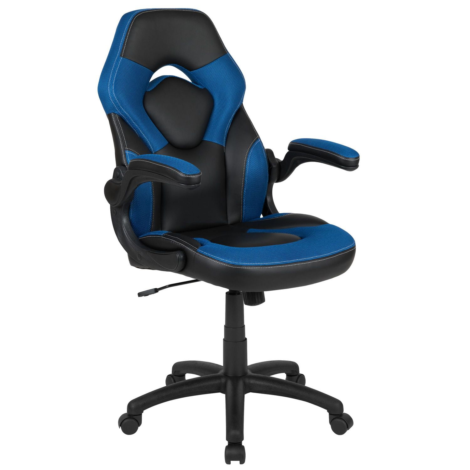 High Back Racing Style Ergonomic Gaming Chair with FlipUp Arms, Blue