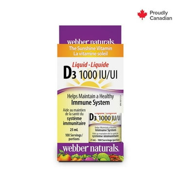 Webber Naturals Vitamine D3 Liquide, 1000 UI