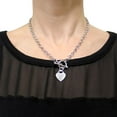 thumbnail image 3 of Asteria Sterling Silver Heart Charm Link Necklace, 18", 3 of 3