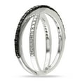 thumbnail image 2 of Miabella Black Diamond Accent Sterling Silver Crisscross Ring, 2 of 4