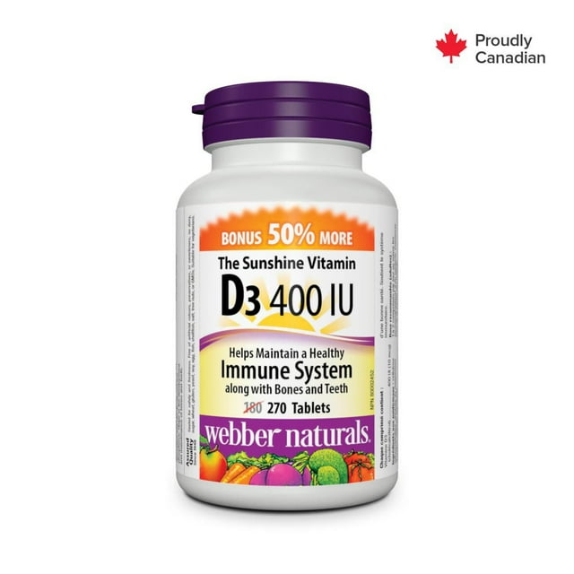 Webber Naturals Vitamine D3, 400 UI