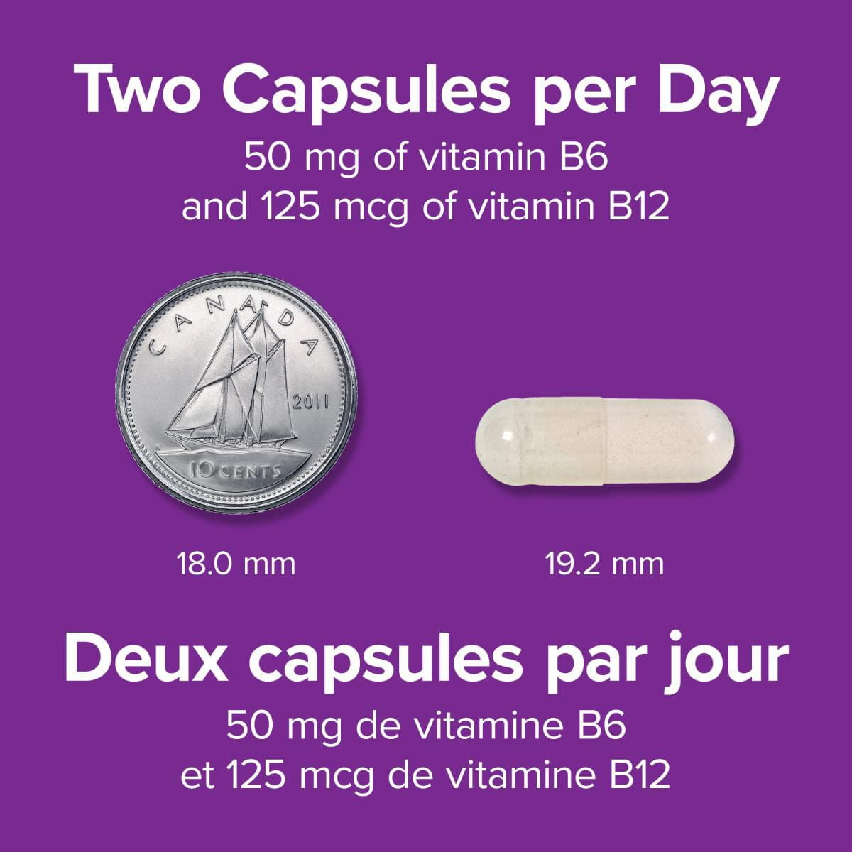 Webber Naturals® Vitamin B6 + B12 With Folic Acid, 50 Mg/125 Mcg, 120 Capsules, Bonus 33% More ...