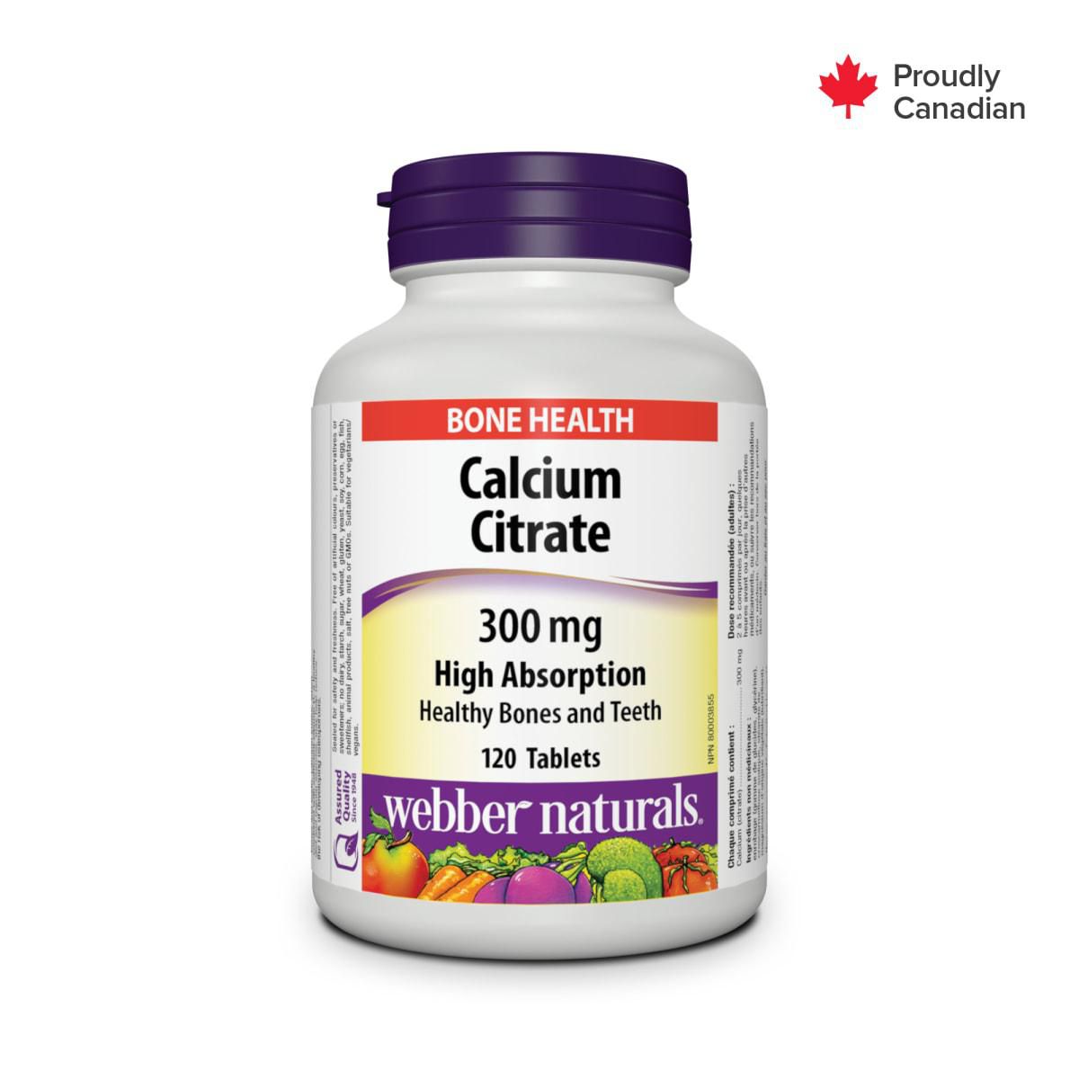 Webber Naturals Citrate de Calcium, Forte Absorption, 300 mg