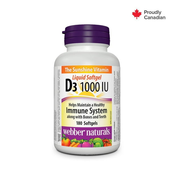 Webber Naturals Vitamine D3, 1000 UI
