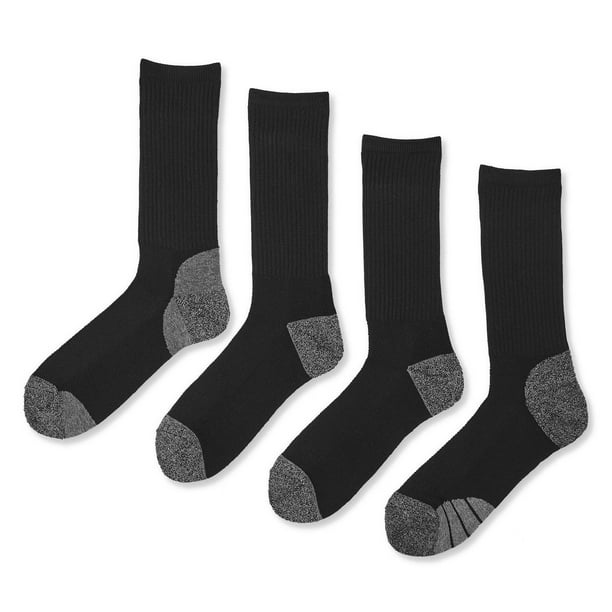 Lot de 4 paires de mi-chaussettes sport Athletic Works pour hommes Pointures 7-11