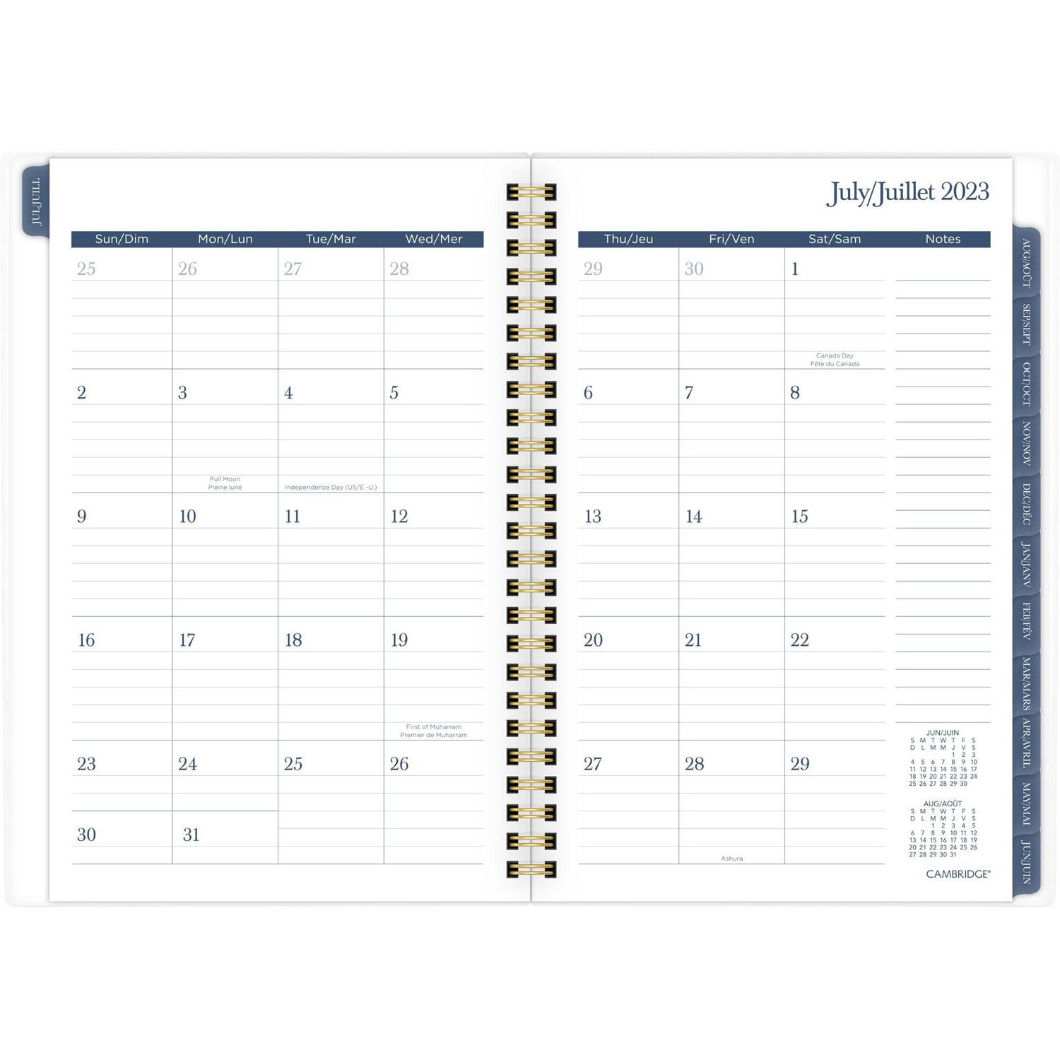 Cambridge® Petit Agenda Scolaire Hebdomadaire / Mensuel Papillon Rose