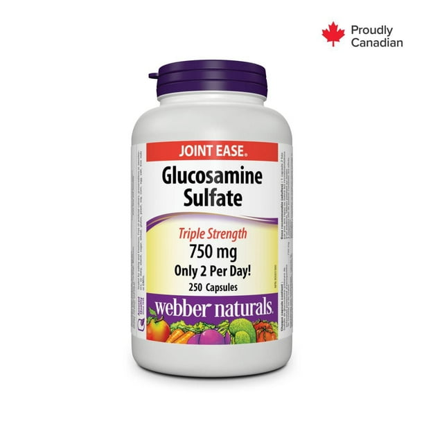 Webber Naturals Sulfate de glucosamine extra fort de 750 mg 250 capsules