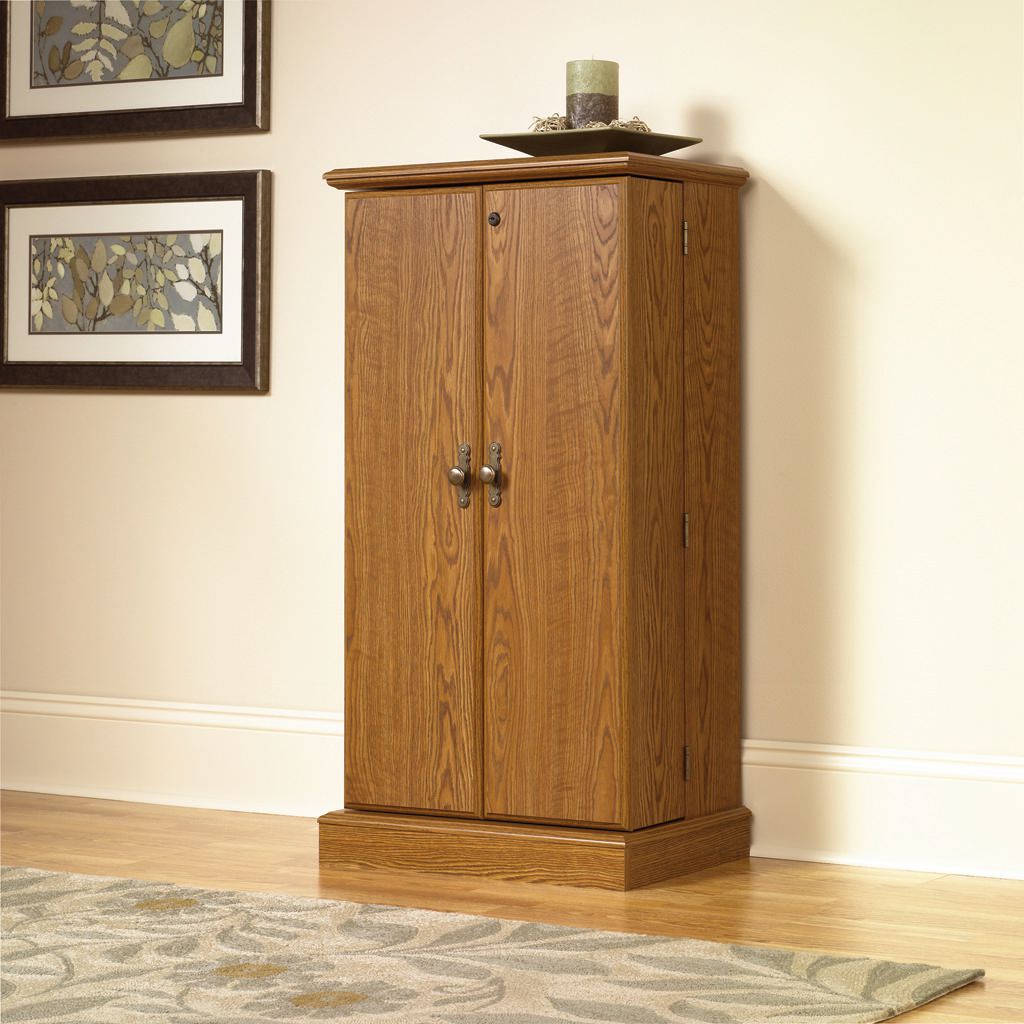 Suader Multimedia Storage Cabinet Carolina Oak Finish 401349