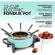 Pot à fondue électrique Nostalgia 12 tasses, aqua – image 2 sur 6