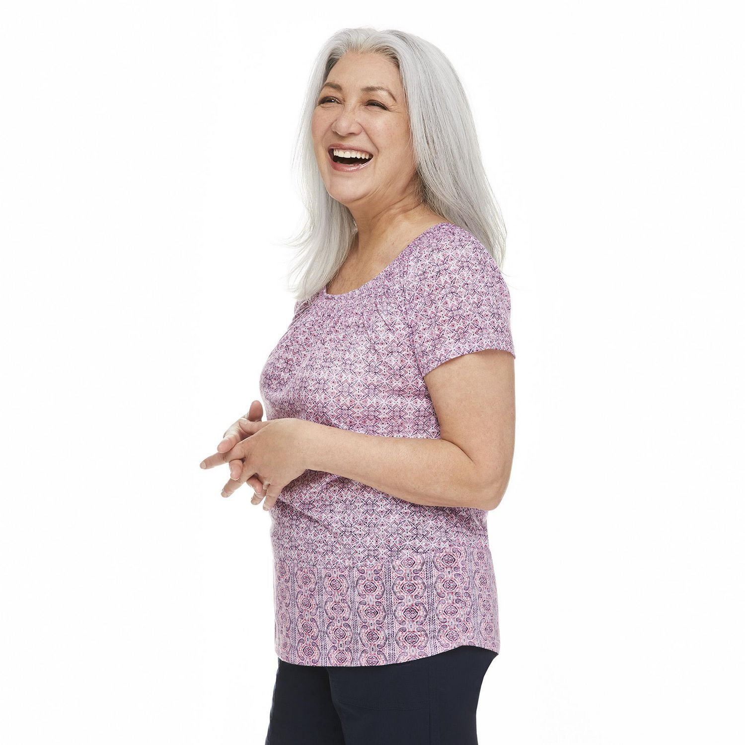 Haut à manches courtes teint par dévorage Penmans pour femmes