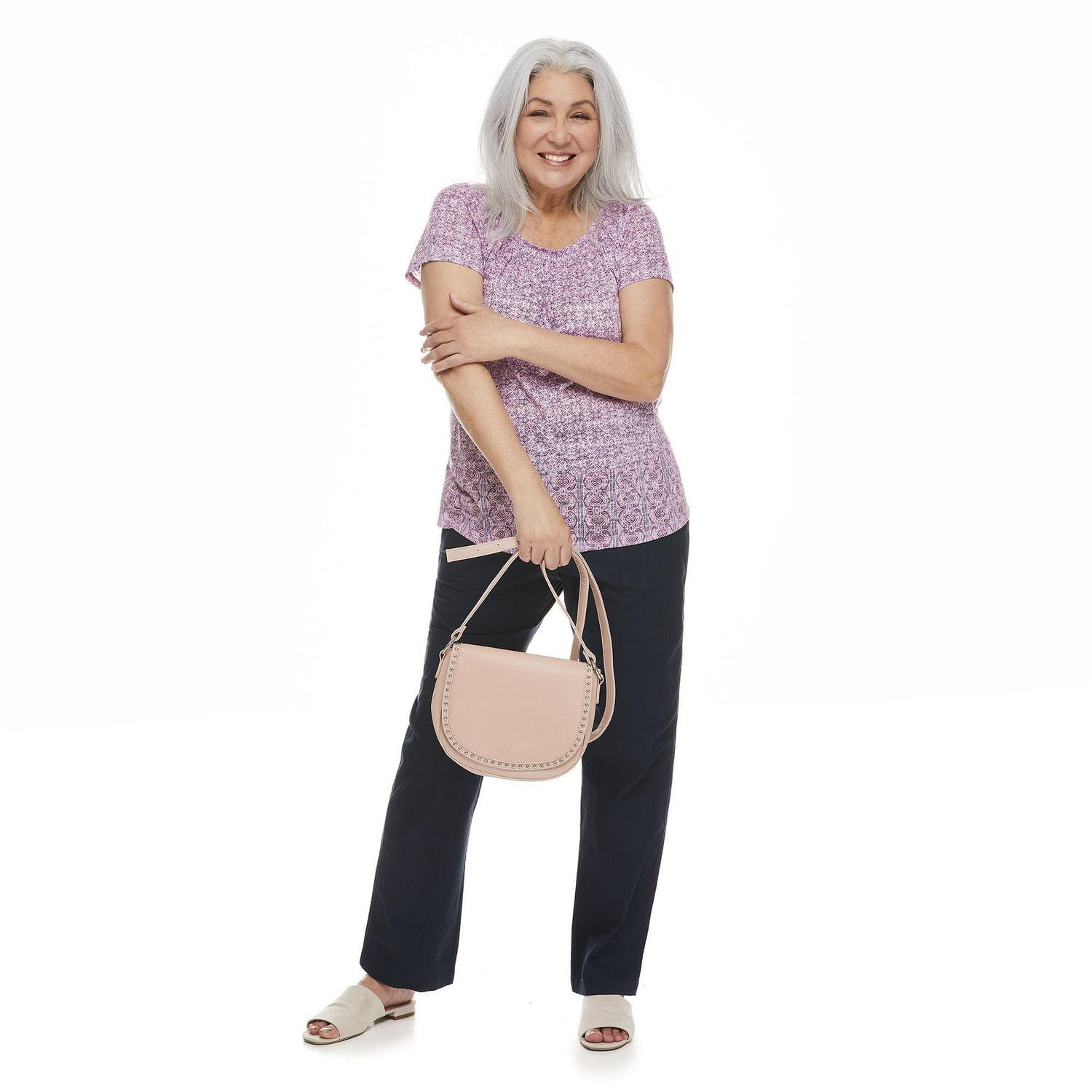 Haut à manches courtes teint par dévorage Penmans pour femmes