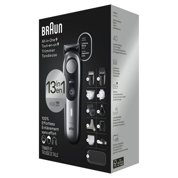  Braun All-in-One Style Kit Series 9 9440, 13-in-1 Trimmer for  Men with Beard Trimmer, Body Trimmer for Manscaping, Hair Clippers & More,  Braun's Sharpest Blade, 40 Length Settings, : Beauty 