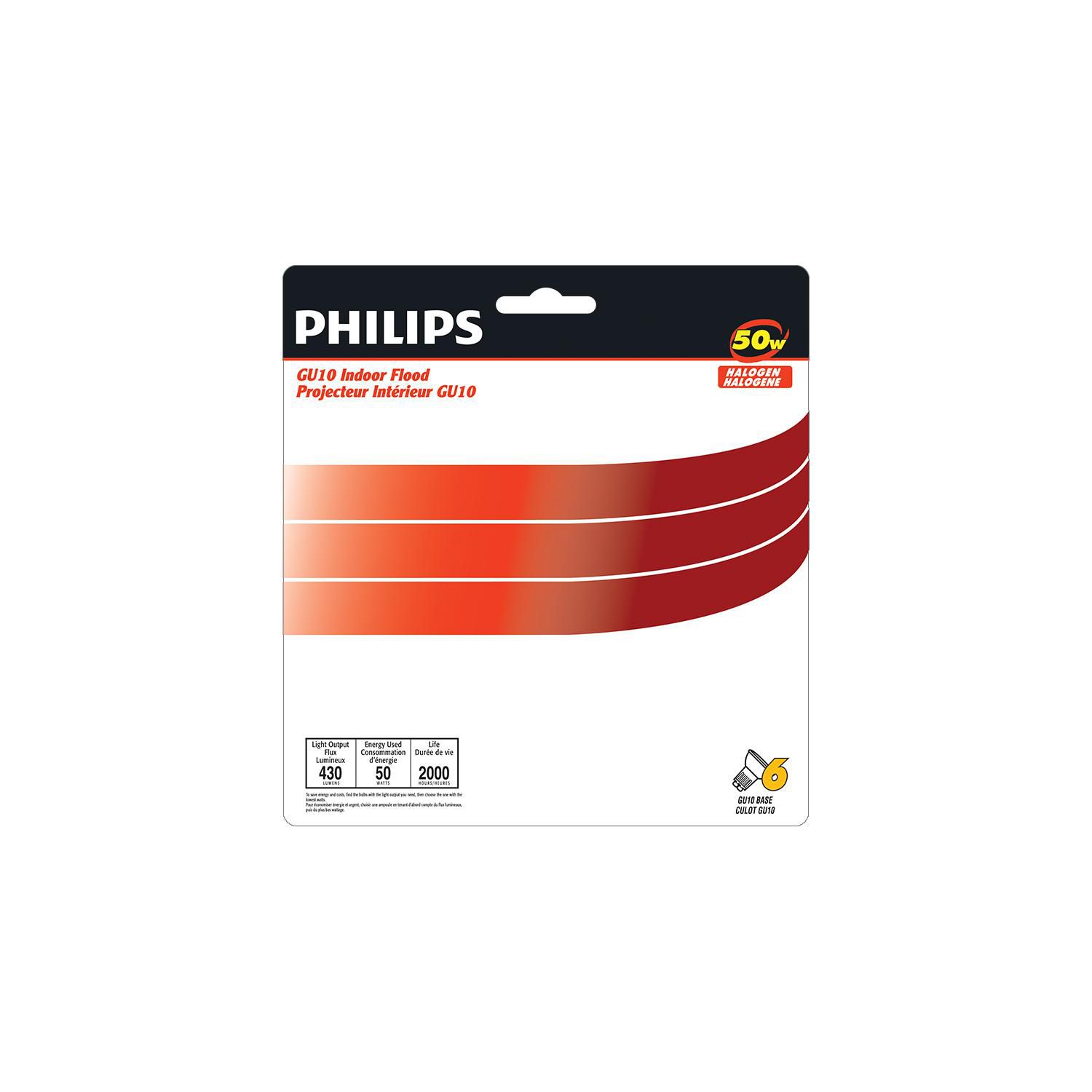 Philips 213462 Halogen 50W GU10 Flood Light Bulb 6 Pack 