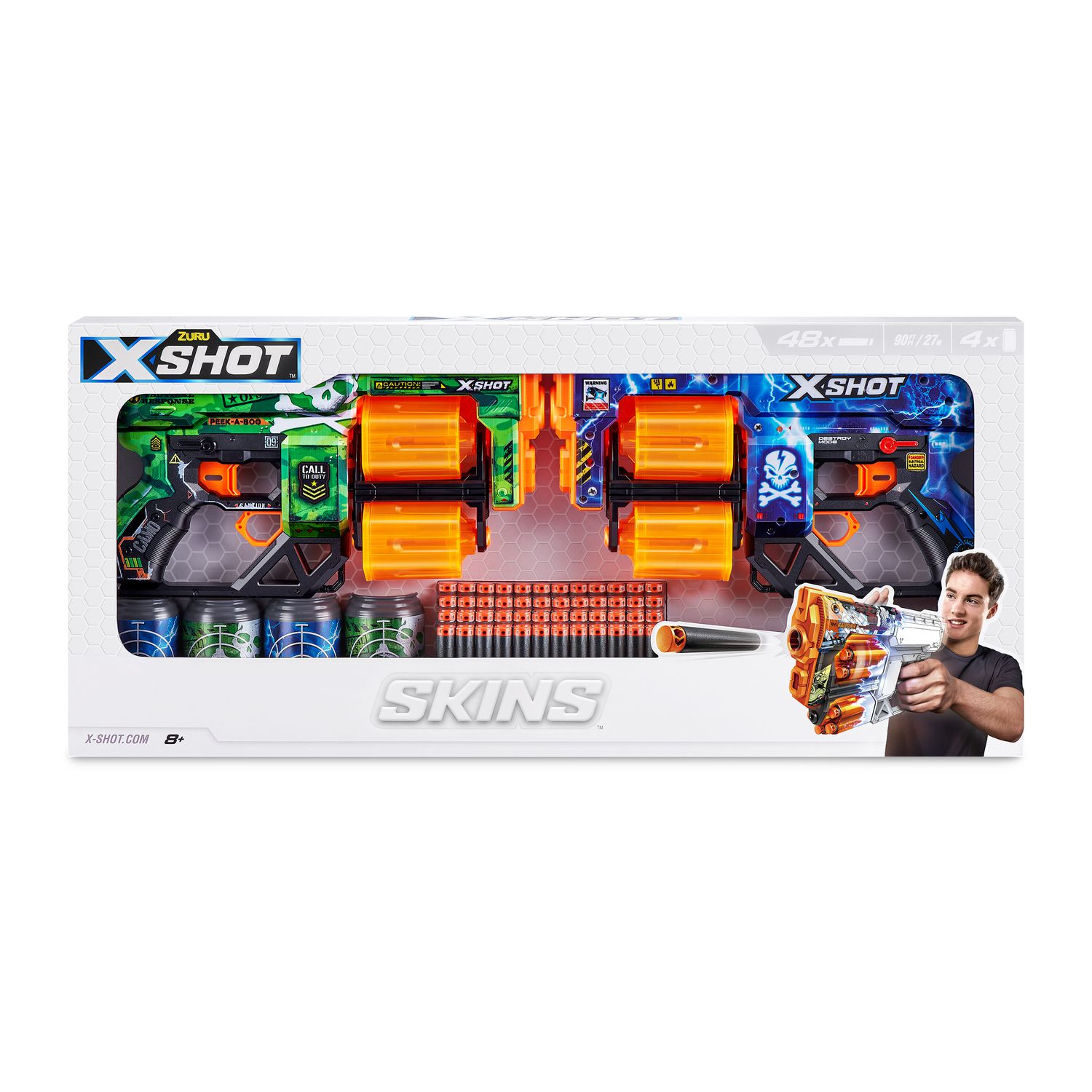 X-Shot Skins Lock Blaster (16 Darts) by ZURU for Ages 8 & Up