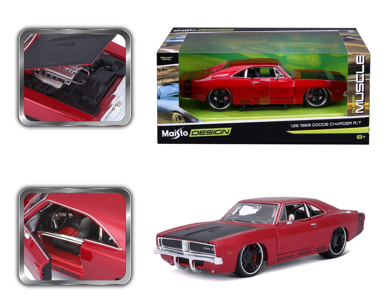 Maisto 1 24 Diecast Design Vehicle Collection 1969 Charger R T Walmart