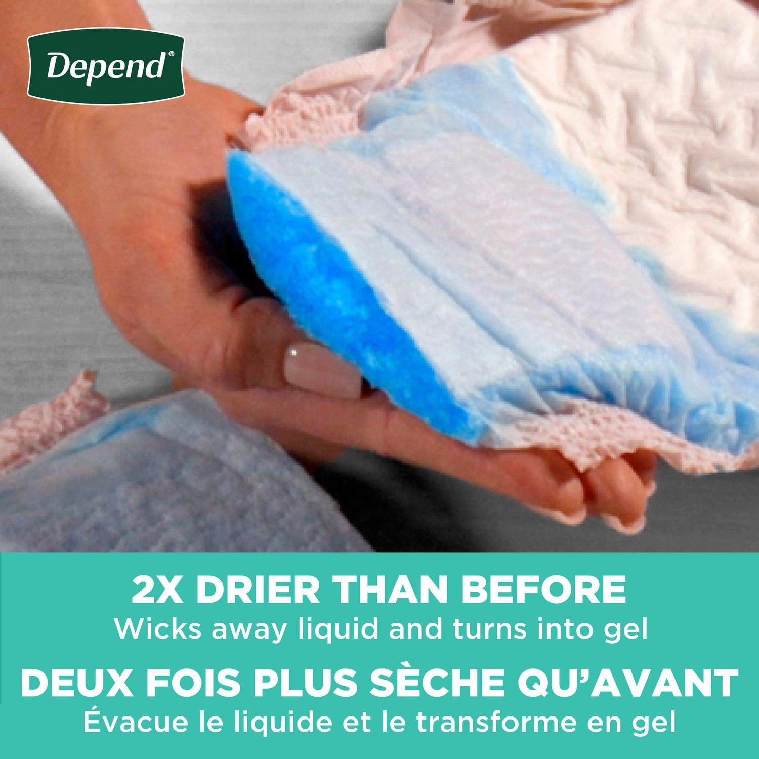2 Pair Sample Depend Fit-Flex Women Underwear SureFit™ Waistband Adult  Diaper D4