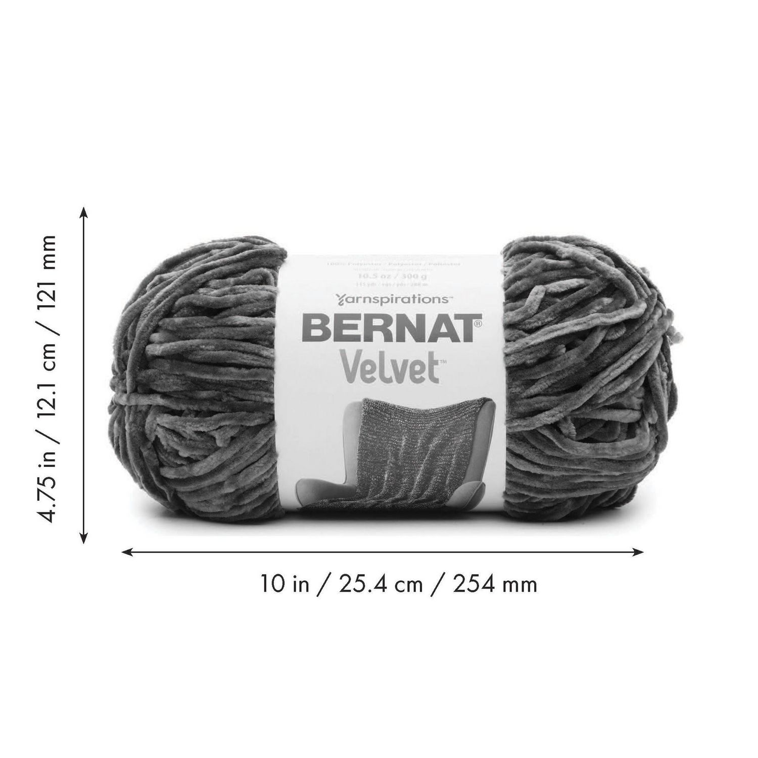 Bernat® Velvet™ Yarn, Polyester #5 Bulky, 10.5oz/300g, 315 Yards 